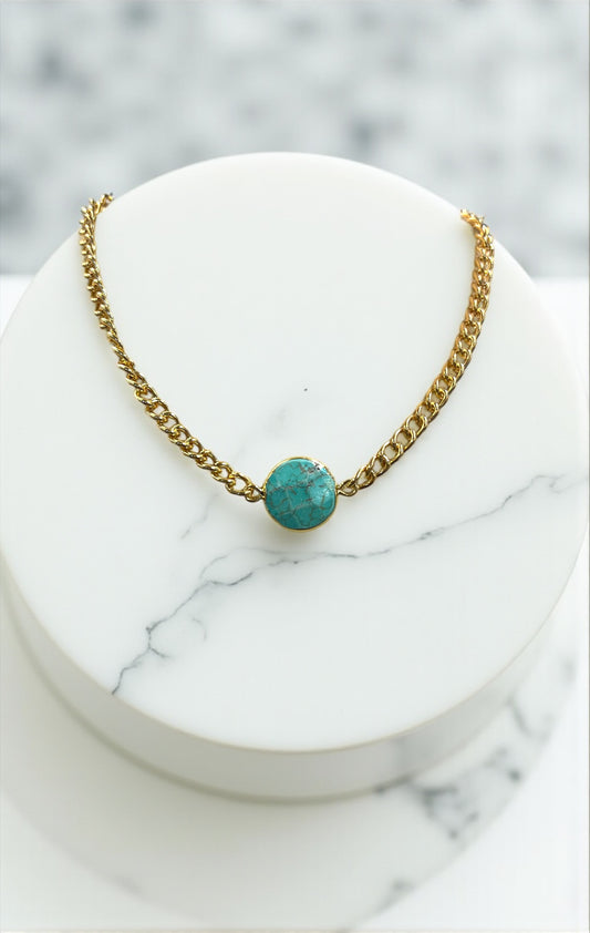 NE2711 gold and turquoise choker (case of 3)