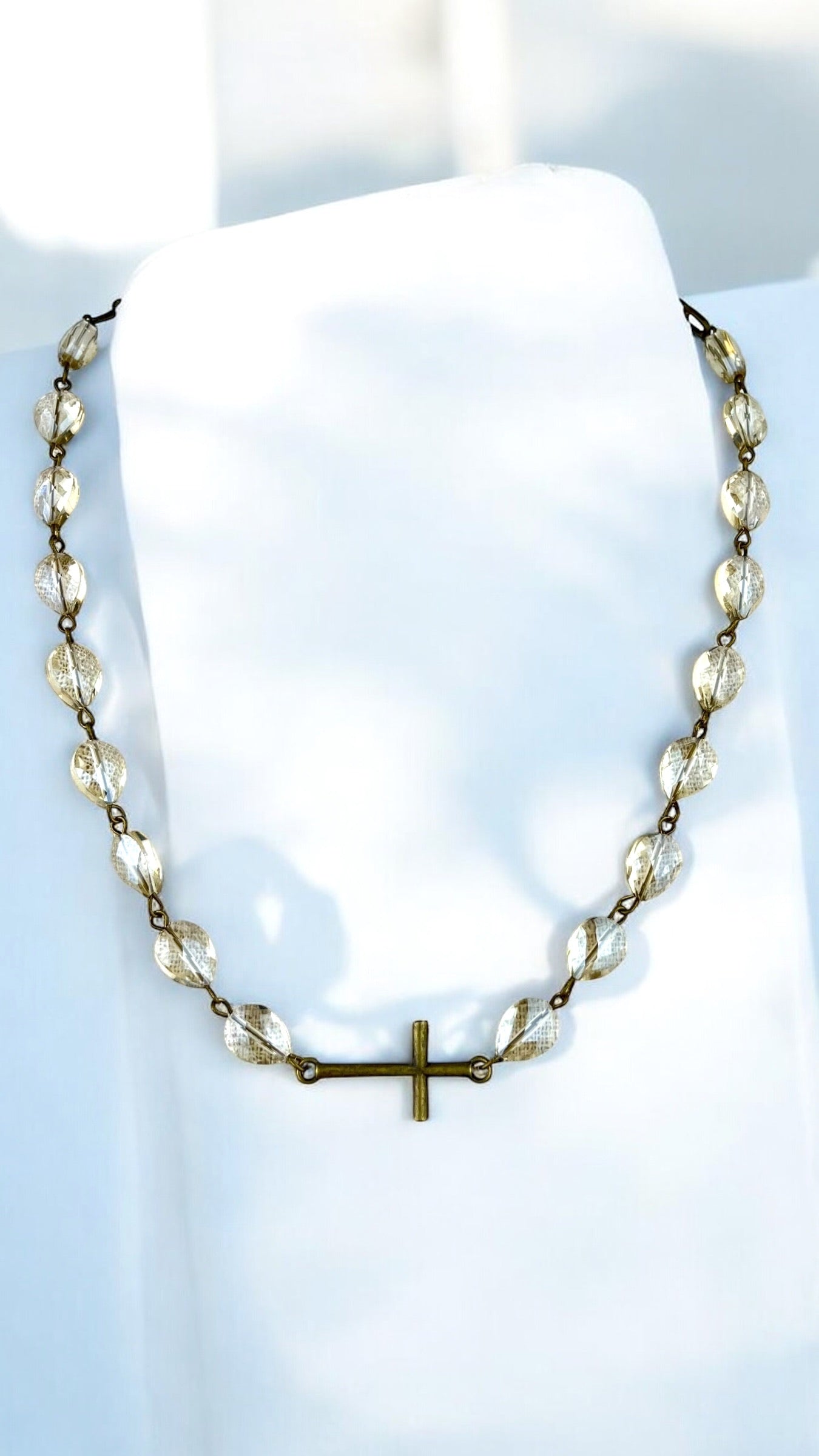 Champagne Crystal with Cross Pendant #1012