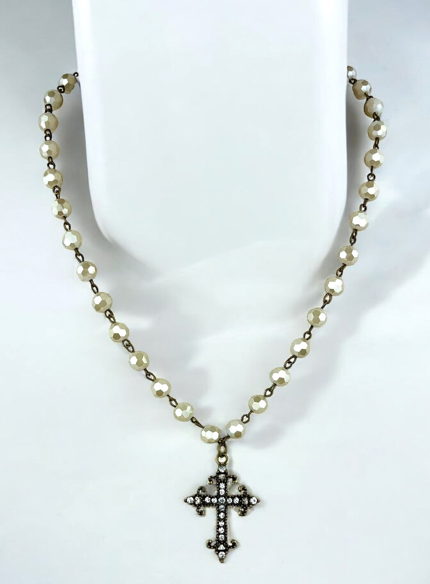 Ivory Necklace with Cross Pendant #3084