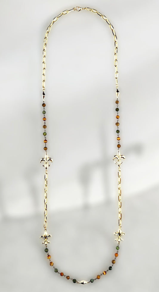 African TQ, Jasper and Gold Necklace #3091 (Case of 3)